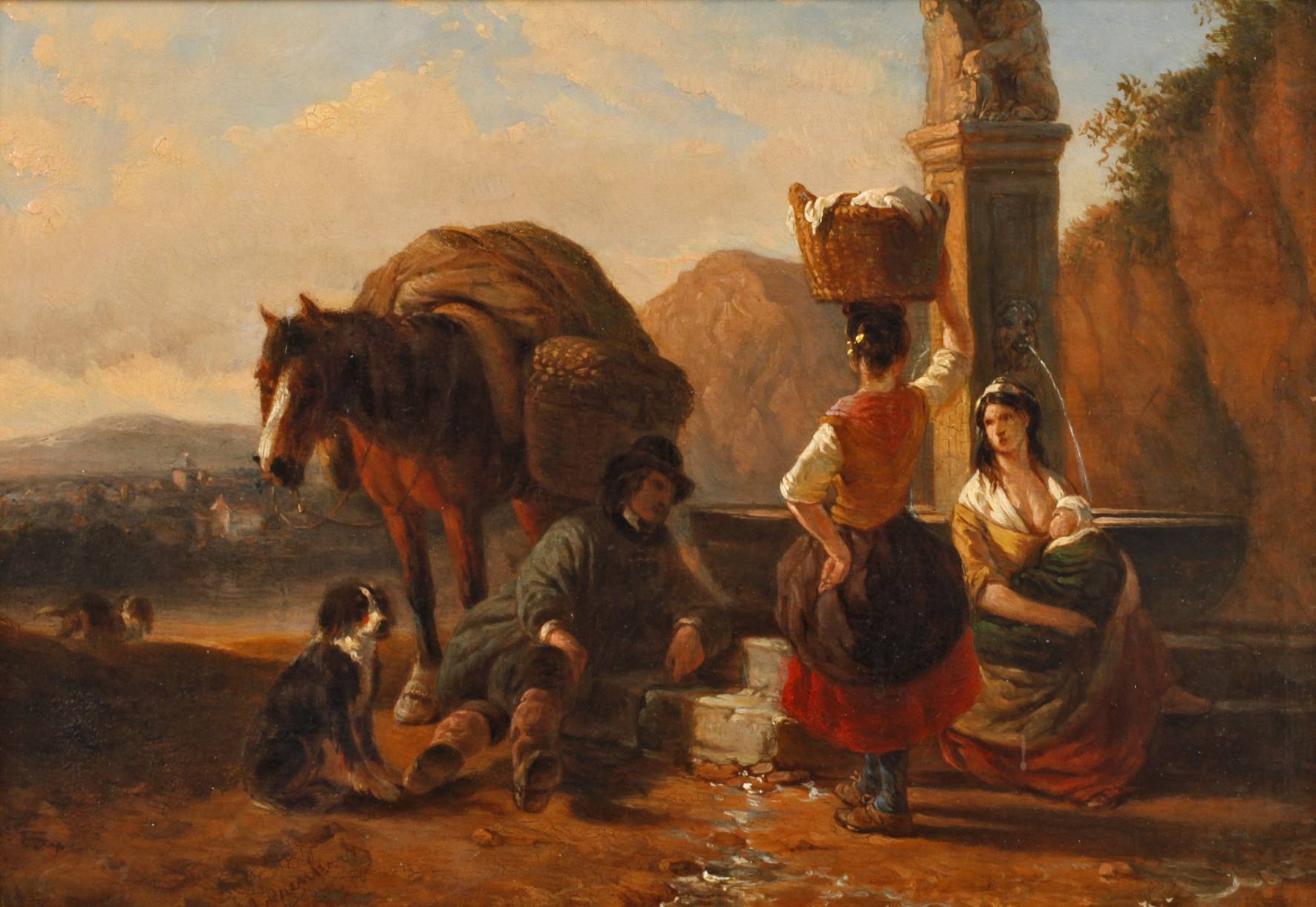 Jozef Jodocus Moerenhout, Die Rast am Brunnen