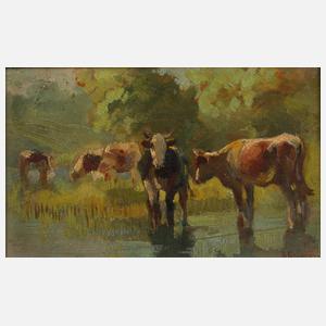 István Burchard-Bélaváry, Kühe am sonnigen Ufer