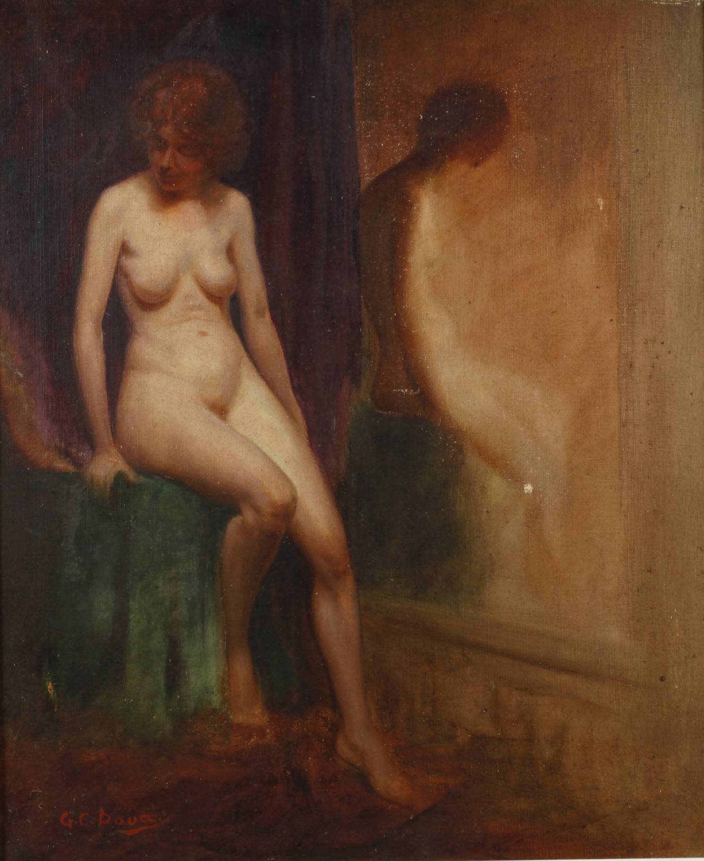 G. C. Dova, Mädchenakt vorm Spiegel