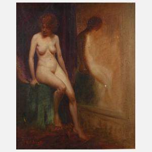 G. C. Dova, Mädchenakt vorm Spiegel