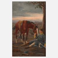 Rudolf Kratky, attr., Verwundeter Soldat mit Pferd111