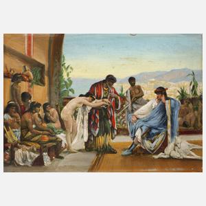 Arthur Kuentz, attr., ”Sklavenmarkt in Tunis”