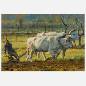 August Lüdecke-Cleve, Pflügender Bauer