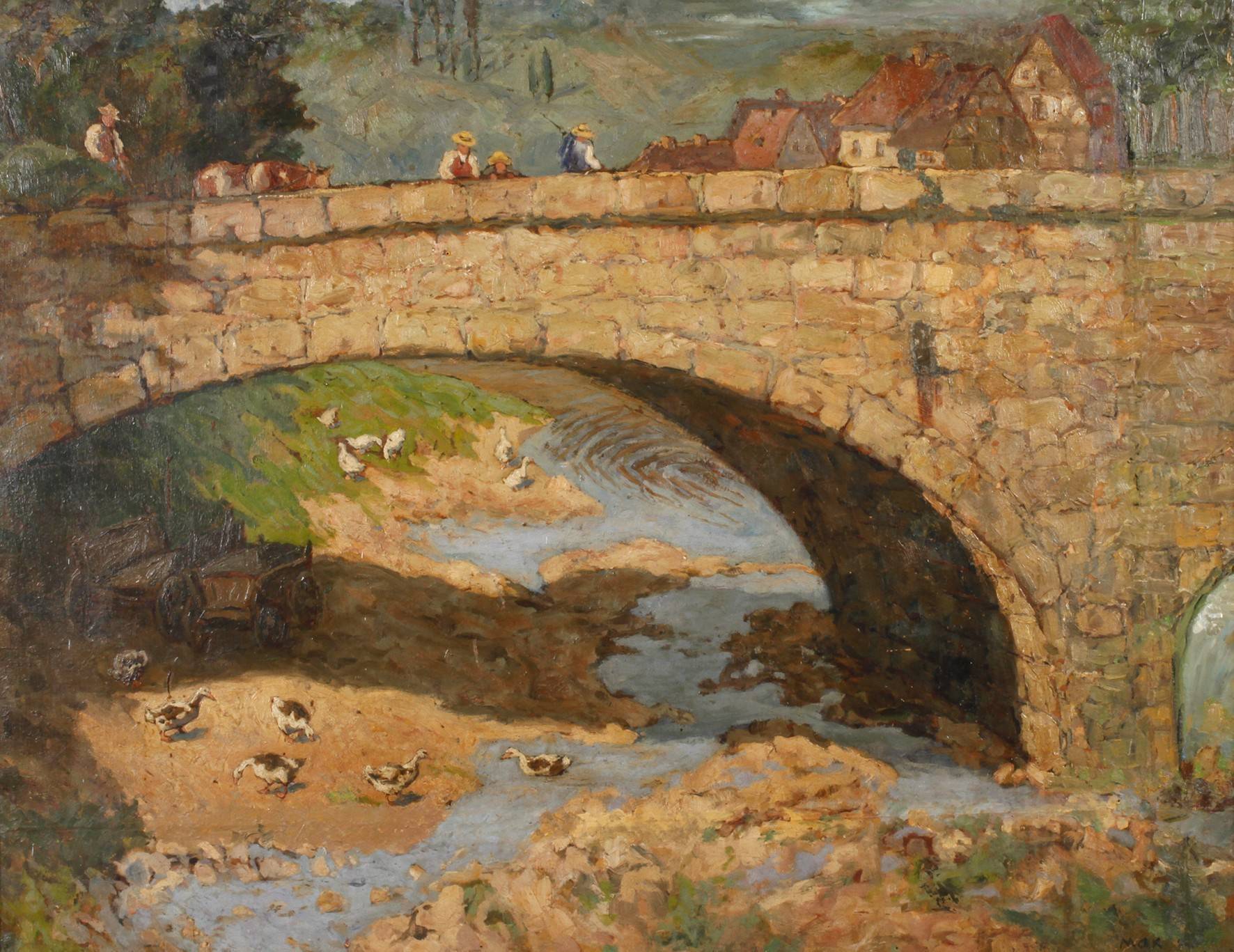 Max Nowakowsky, Steinerne Brücke mit Enten