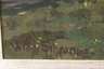 Wilhelm Schwarz, Bauernhaus in Ehrwald sommerliche Alm mit blühendem Baum vorm Bauernhaus und weitem Fernblick über grüne Weiden zur schneebedeckten Hochgebirgskulisse am Horizont, pastose Landschaftsmalerei in kraftvoller Farbigkeit, Öl auf Leinwand