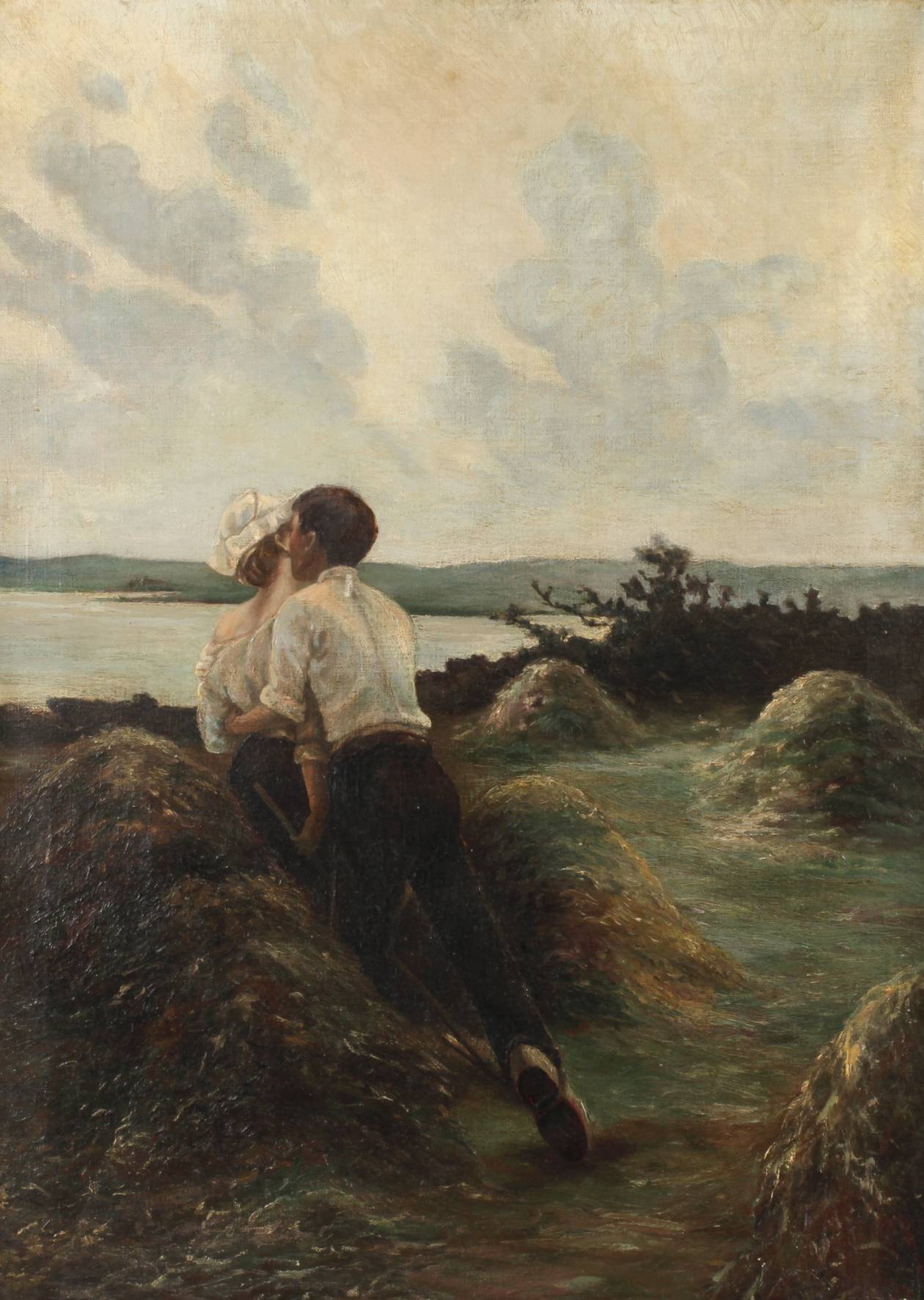 Amouröse Szene im Heu