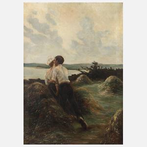 Amouröse Szene im Heu