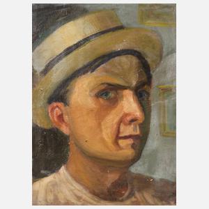 Herrenbildnis mit Strohhut