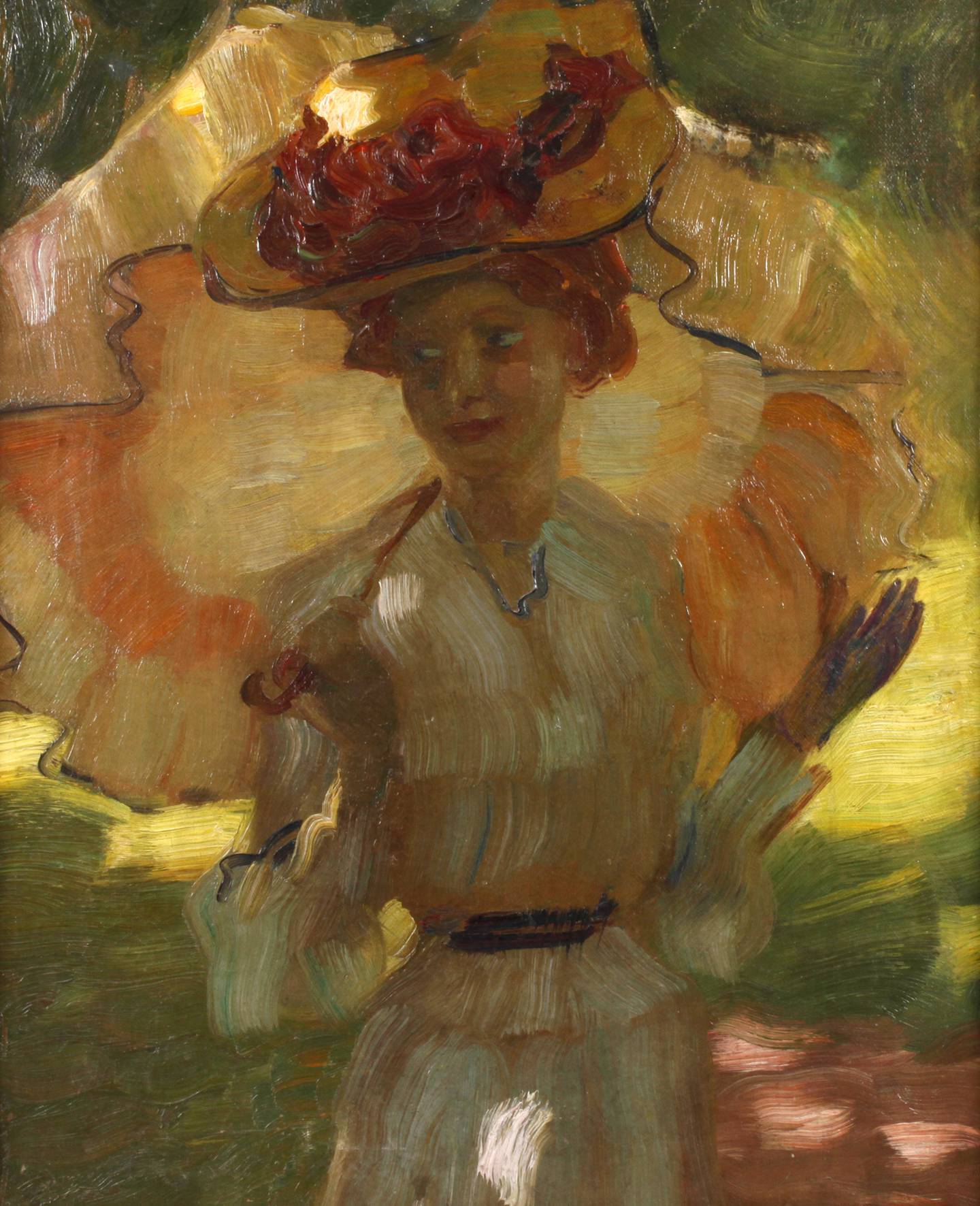 Dame mit Sonnenschirm