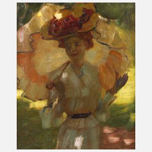 Dame mit Sonnenschirm