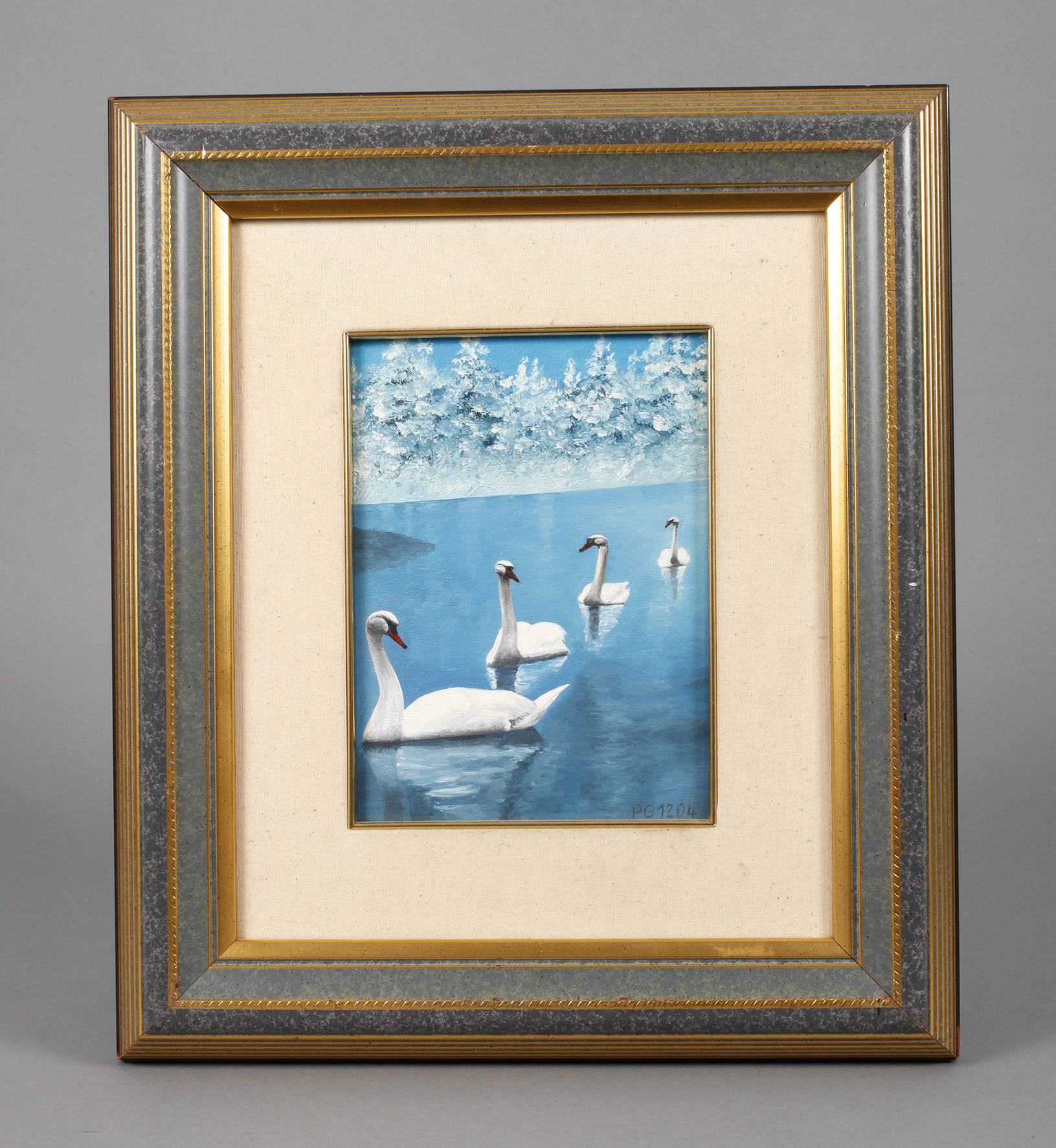 Schwäne in Winterlandschaft