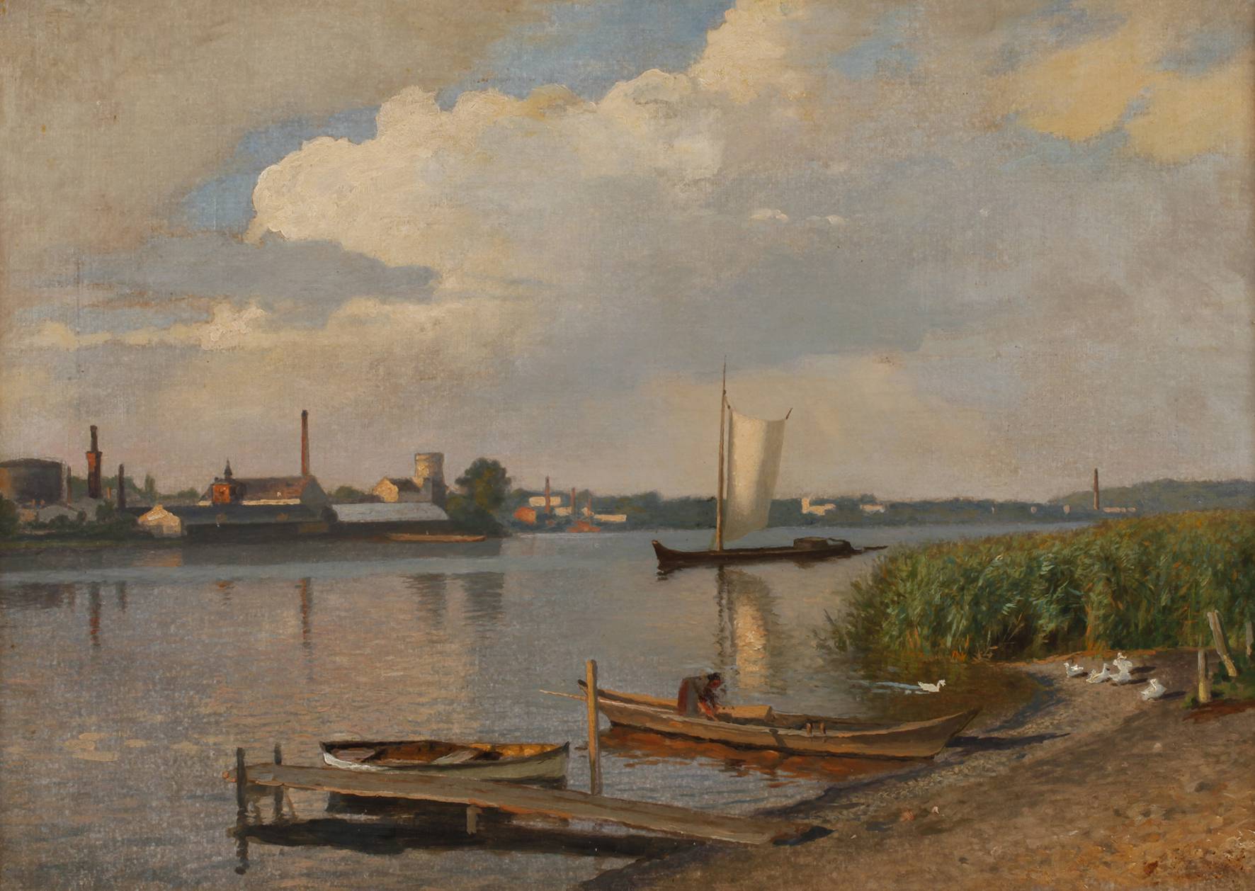 Sommerliche Flussszene