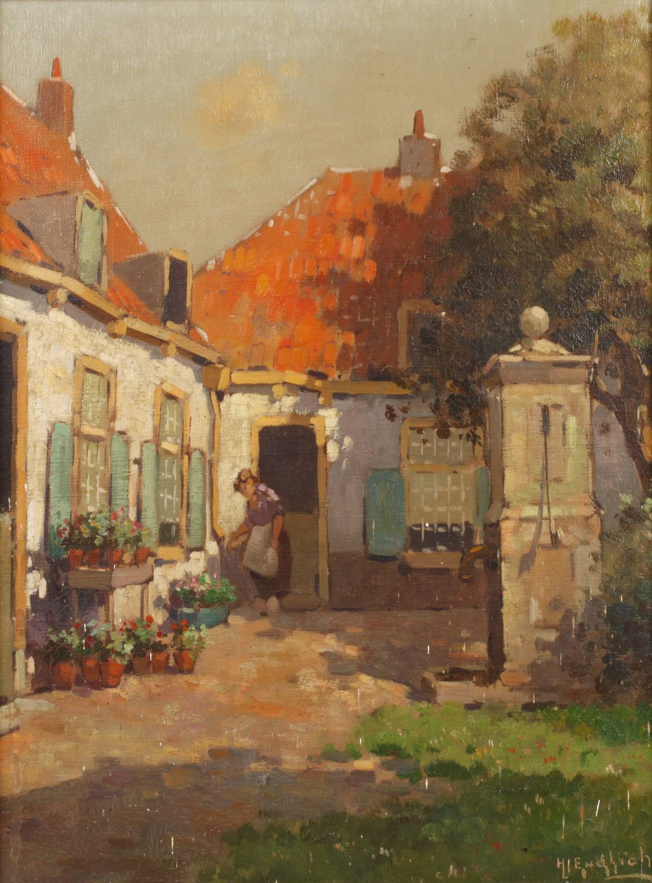 Mädchen im sommerlichen Garten