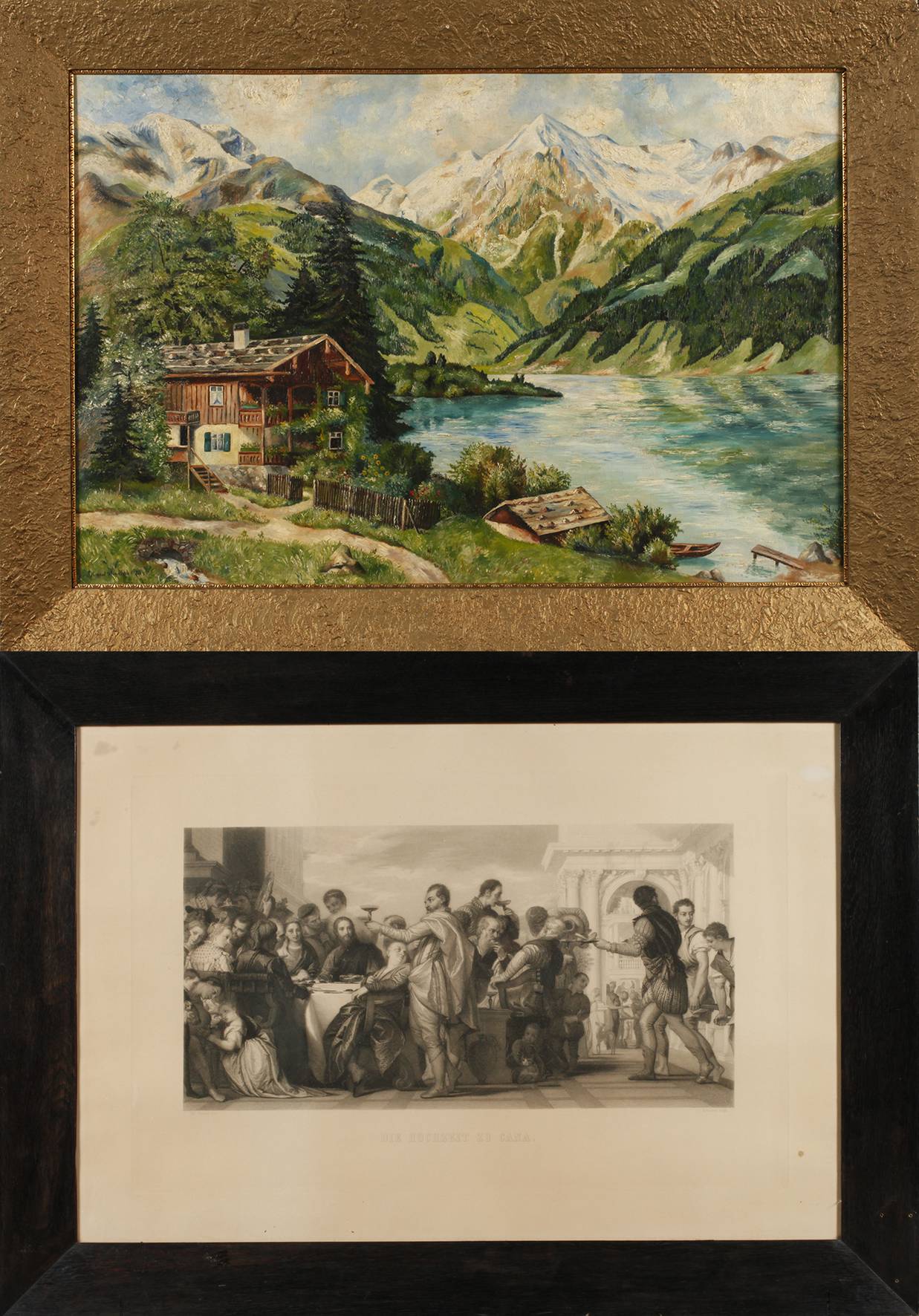 Zwei große Holzleisten um 1920