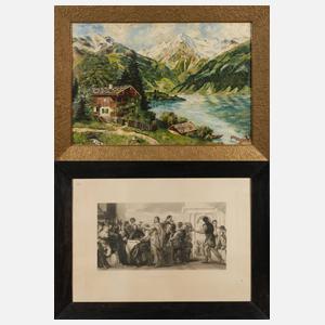 Zwei große Holzleisten um 1920