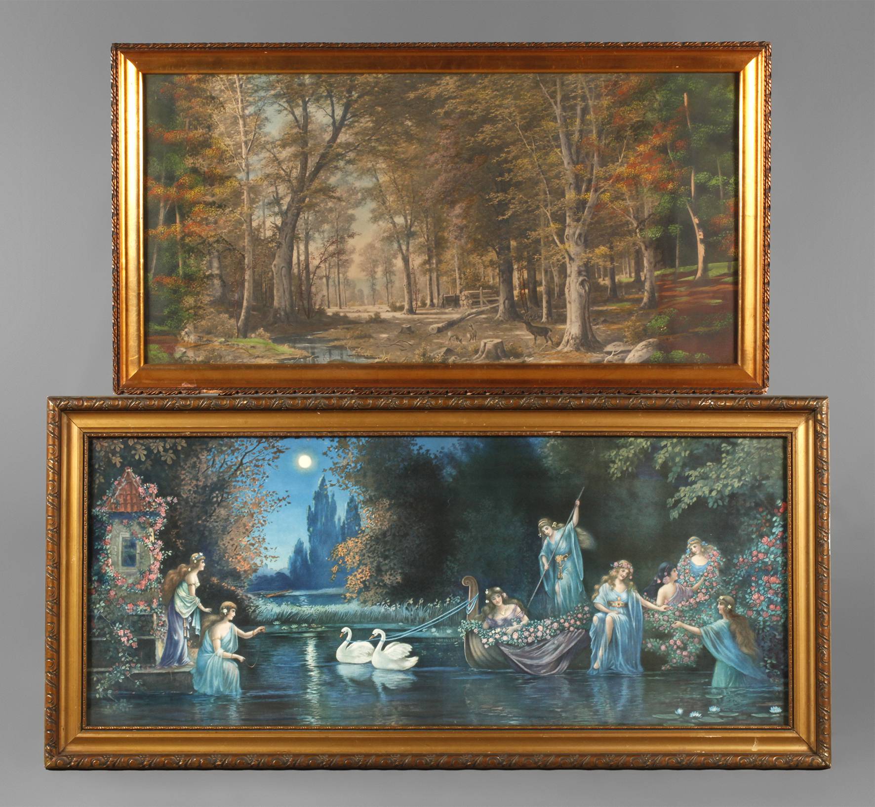 Zwei Goldstuckleisten um 1910