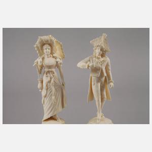 Paar Elfenbeinschnitzereien