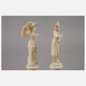 Paar Elfenbeinschnitzereien