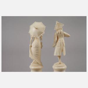Paar Elfenbeinschnitzereien