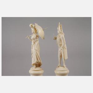 Paar Elfenbeinschnitzereien