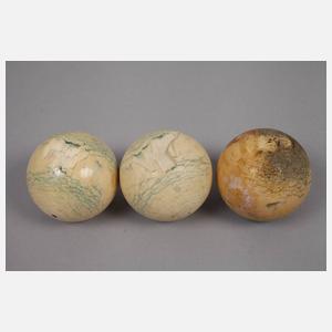 Sechs Billardkugeln Elfenbein