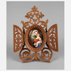 Porzellanmedaillon im Aufsteller