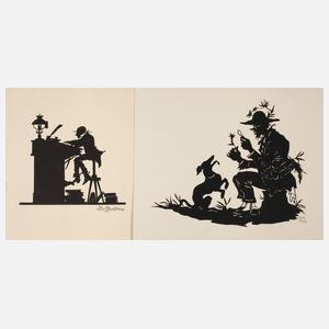 Zwei Scherenschnitte