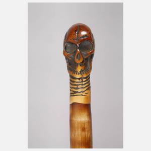 Spazierstock mit Memento Mori