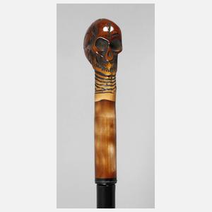 Spazierstock mit Memento Mori