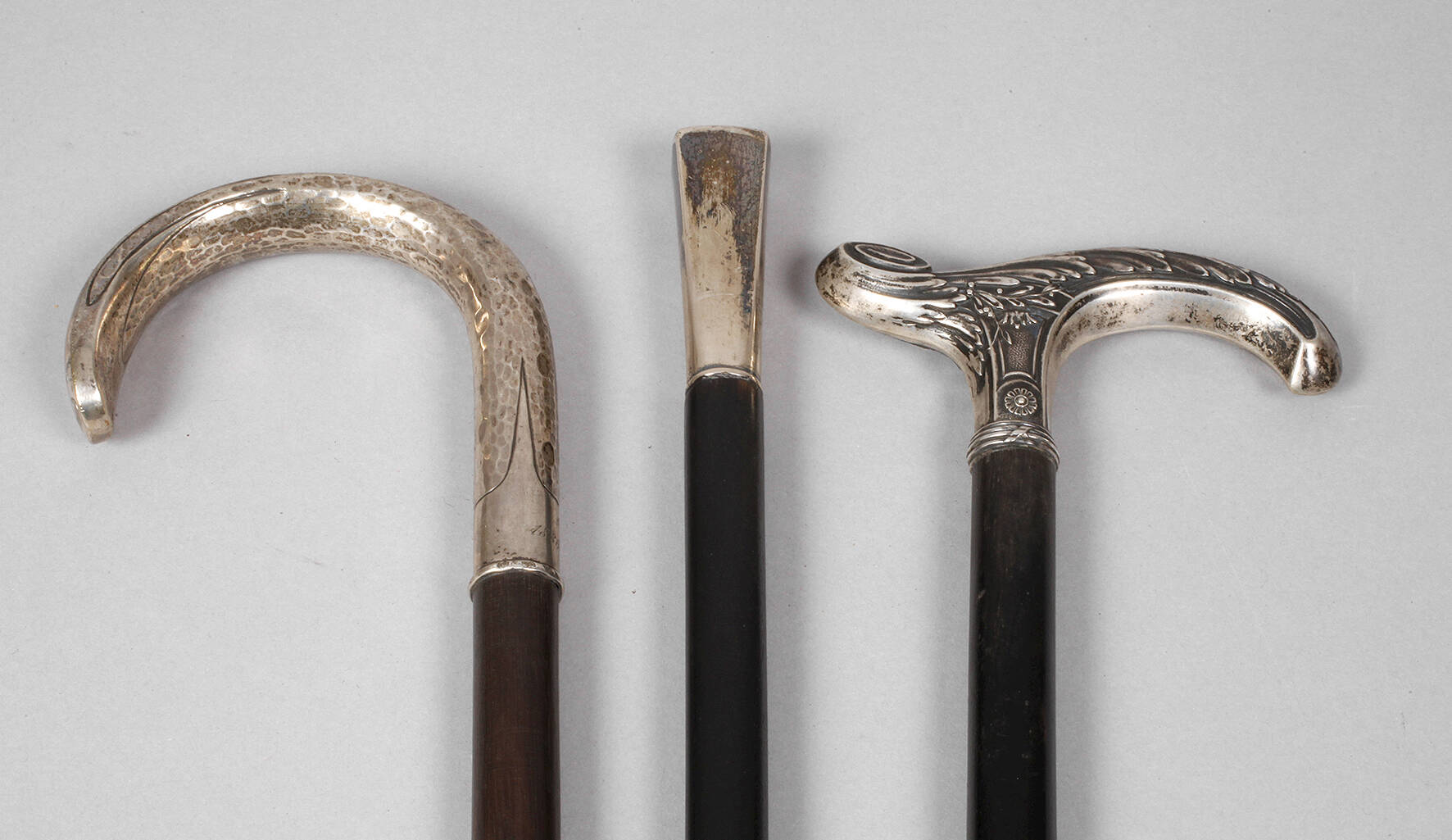 Drei Spazierstöcke Silber