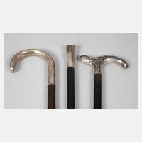 Drei Spazierstöcke Silber111