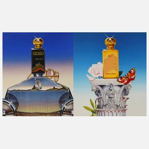 Zwei Entwürfe Parfumwerbung "Dieci"