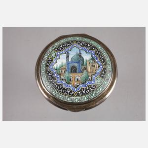 Puderdose mit emaillierter Moschee