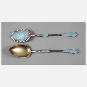 Zwei Mokkalöffel Email