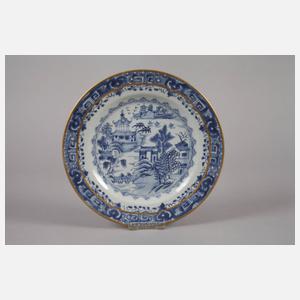 Teller und Schale Blaumalerei