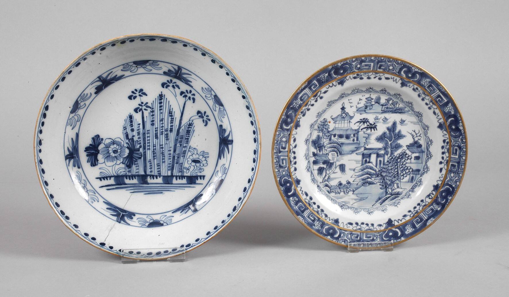 Teller und Schale Blaumalerei