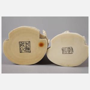 Paar Elfenbeinschnitzereien