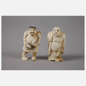 Sechs Elfenbein Figuren