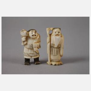 Sechs Elfenbein Figuren