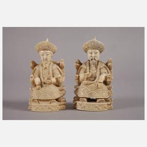 Paar Elfenbeinschnitzereien