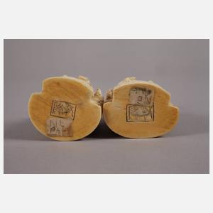 Paar Elfenbeinschnitzereien