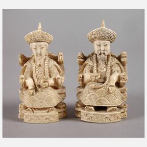 Paar Elfenbeinschnitzereien