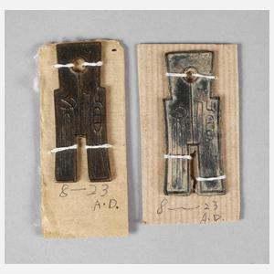 Zwei Spatenmünzen China