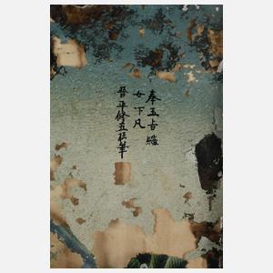 Sechs Hinterglasmalereien China