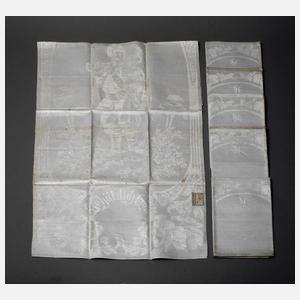 Sechs Gebilddamast-Handtücher