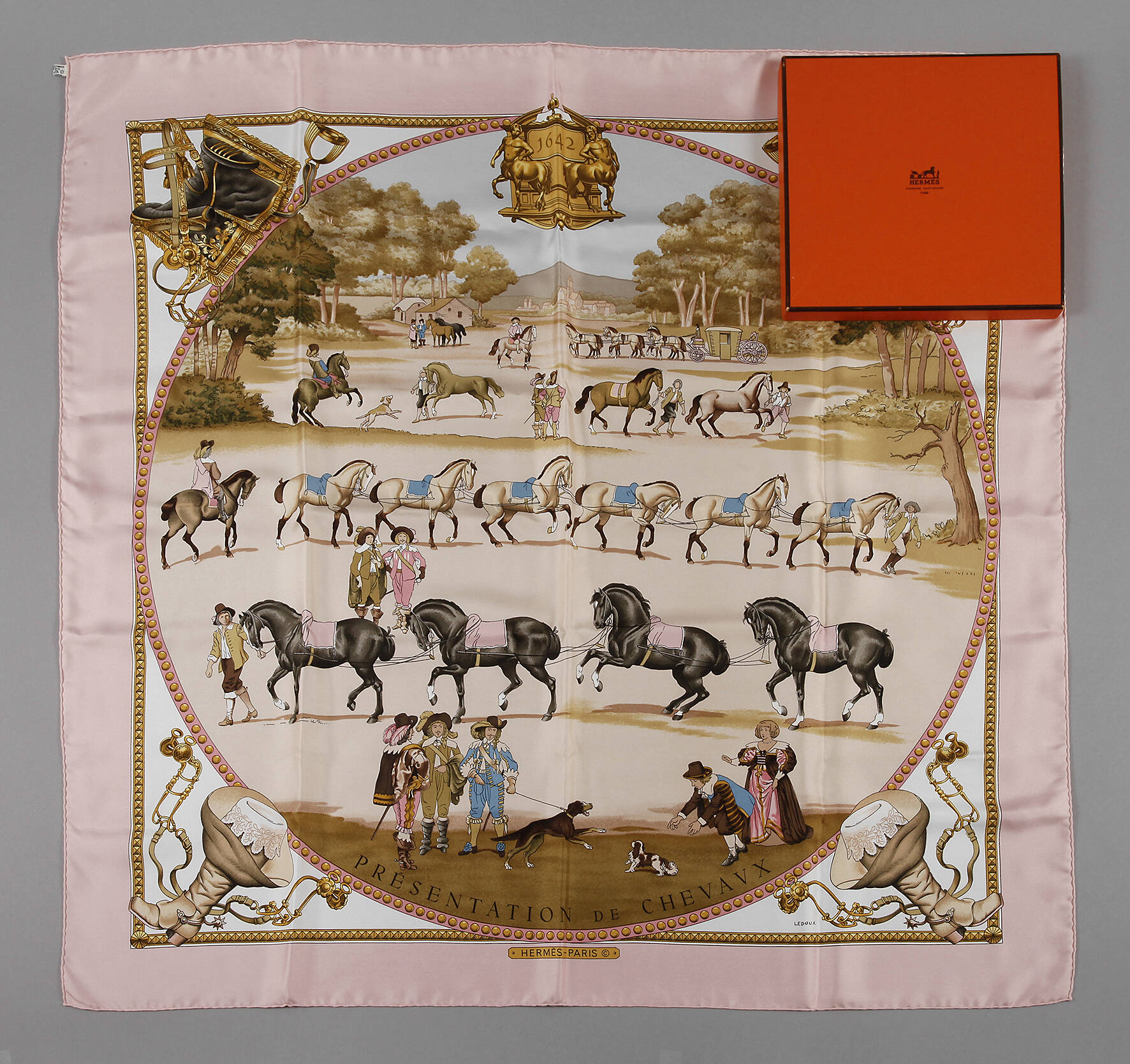 Seidentuch Hermès "Presentation de Chevaux"