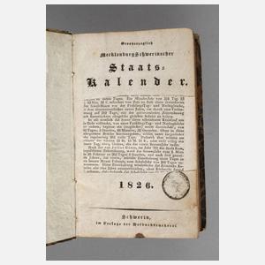 Staatskalender Mecklenburg-Schwerin 1826