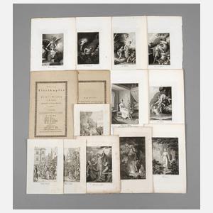 Konvolut Kupferstiche zu literarischen Werken