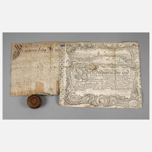 Zwei Meisterbriefe des G. F. Ch. Kuphal