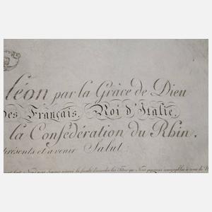 Lettre Patente mit dem Autogramm Napoleon I.